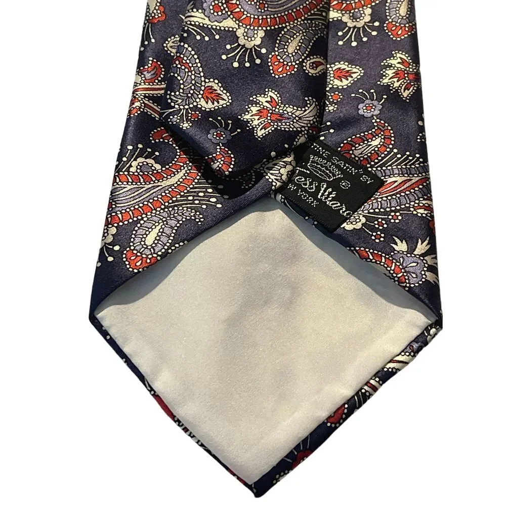 B. Altman's Elegant Navy Paisley Silk Tie -‎ Classic Pattern Z-14